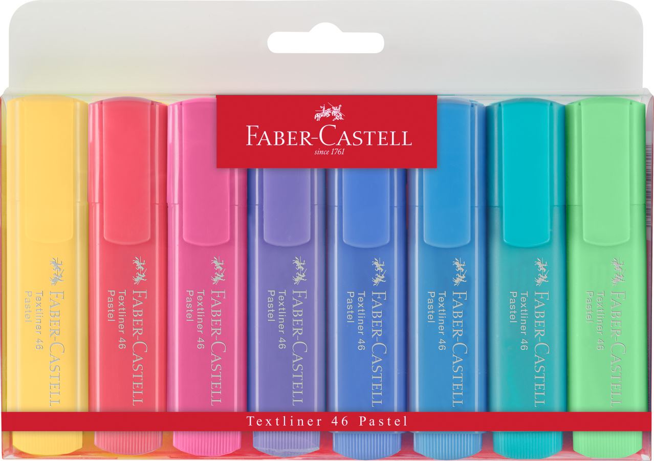 Faber-Castell - Zvýrazňovač Textliner 46 Pastel, sada 8 ks