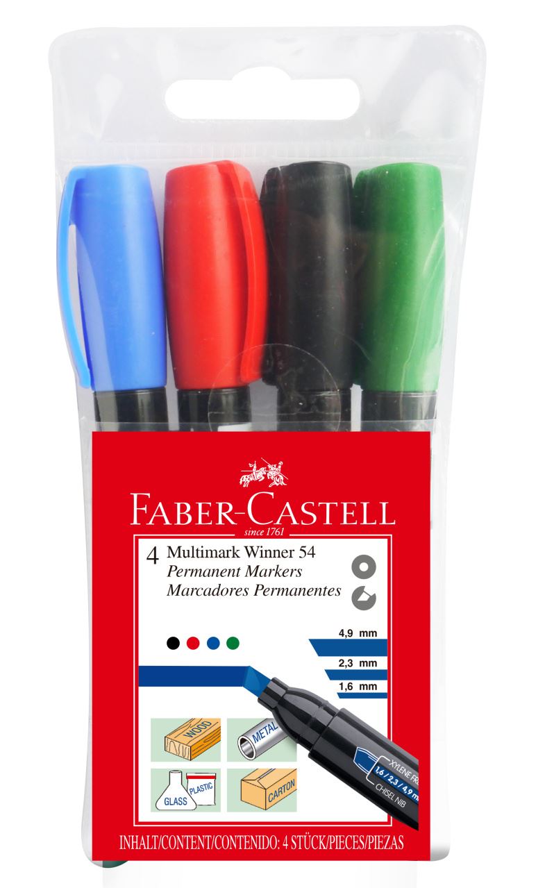 Faber-Castell - Popisovač Multimark Winner 54, sada 4 ks