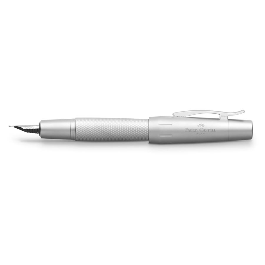 Faber-Castell - Plnicí pero e-motion Pure Silver, F, stříbrná